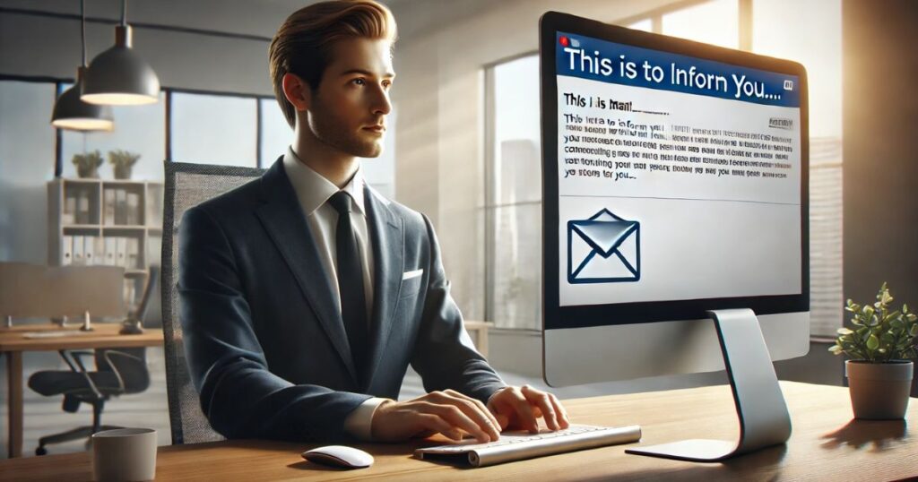 Is It Professional/Polite to Say “This Is to Inform You”?