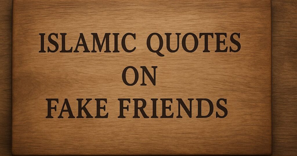 Islamic Quotes on Fake Friends