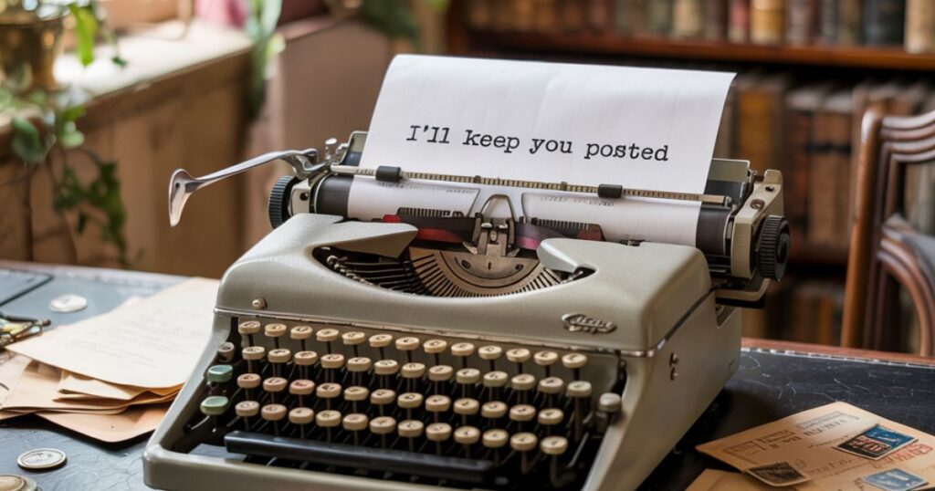 Synonyms for I’ll keep you posted :