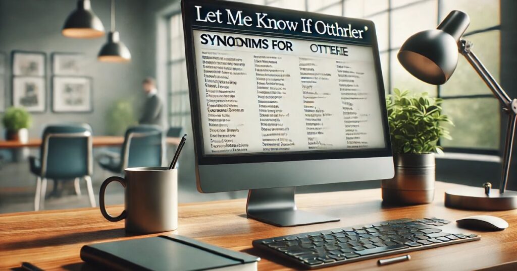 Synonyms for Let Me Know if Otherwise