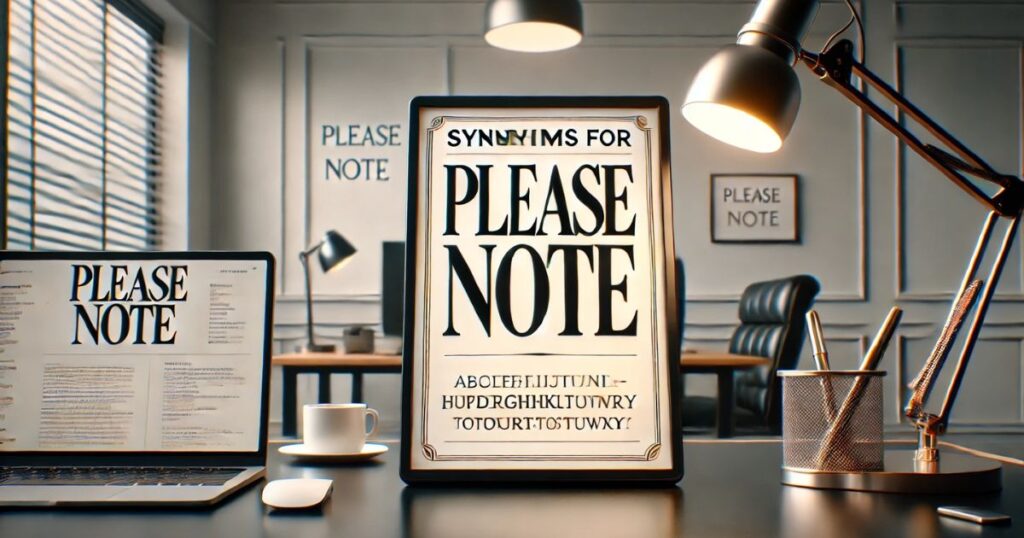 Synonyms for “Please Note”