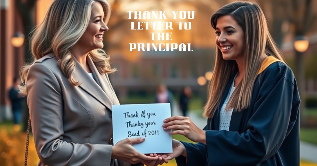 Thank you Letter to the Principal