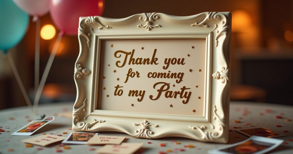 Thank you for Coming to my Party Message to Loved Ones