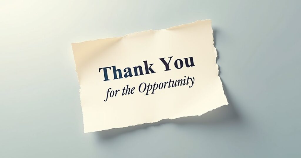 Thank You for the Job Opportunity