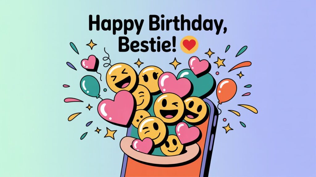 Emoji Birthday Messages for Best Friend (For WhatsApp)