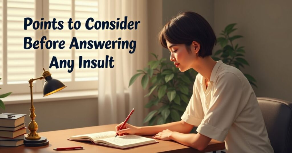 Points to Consider Before Answering Any Insult