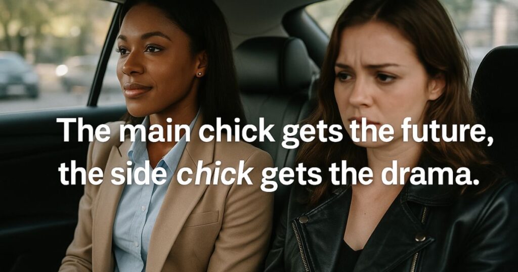 The main chick gets the future, the side chick gets the drama